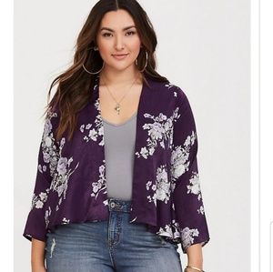 Torrid satin purple kimono